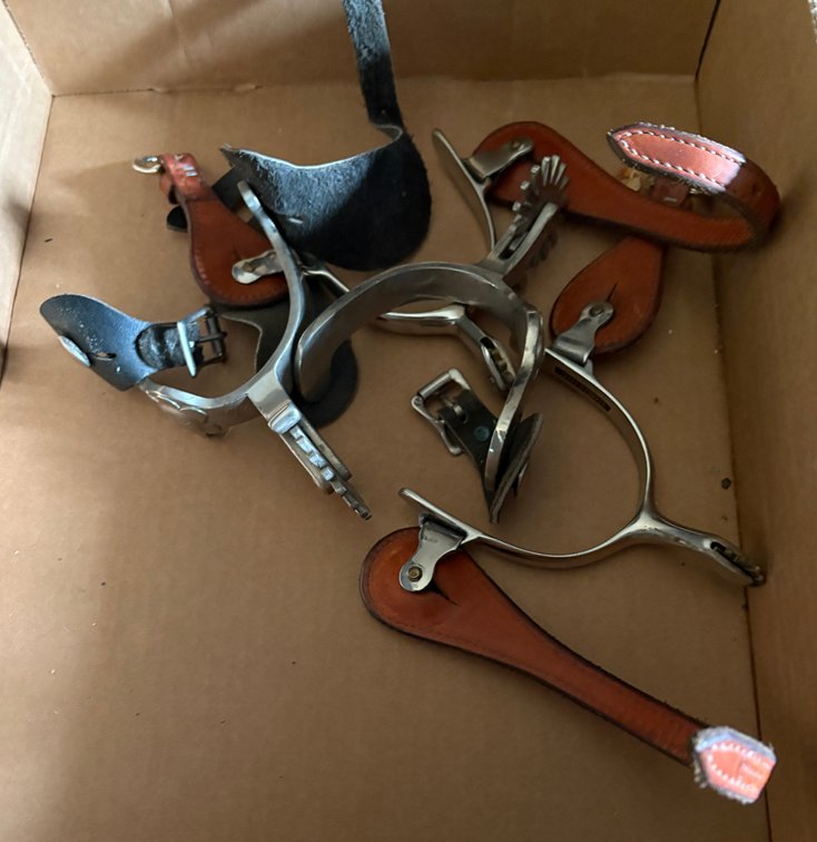 Zone 1-E- Metal Spurs with Leather Straps