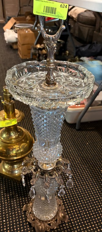 Zone 1-BE- Cut Glass Floor Ash Tray