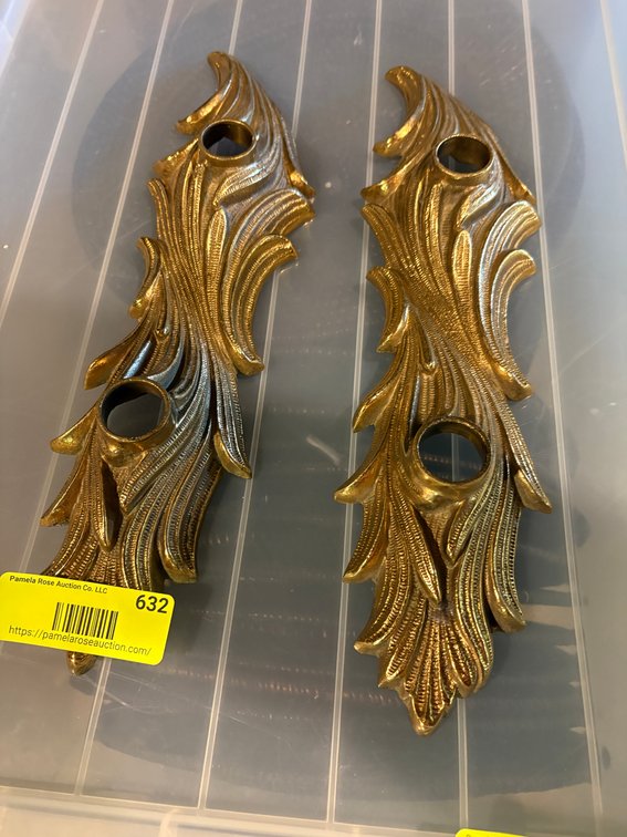 Zone 1-BE- Pair of Cast Brass Wall Sconces