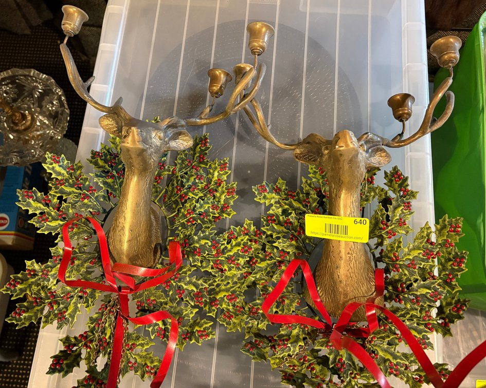 Zone 1-BE- Brass Petites Choses Deer Head Sconces