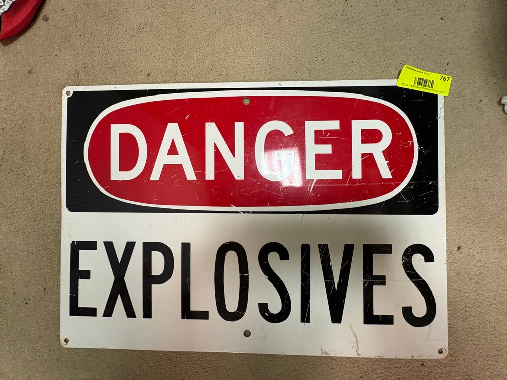 Zone 1-BB- Danger Explosives Metal Sign