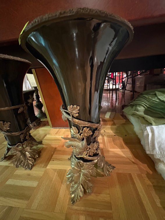 Zone 1-B- Brass Black Trumpet Vase