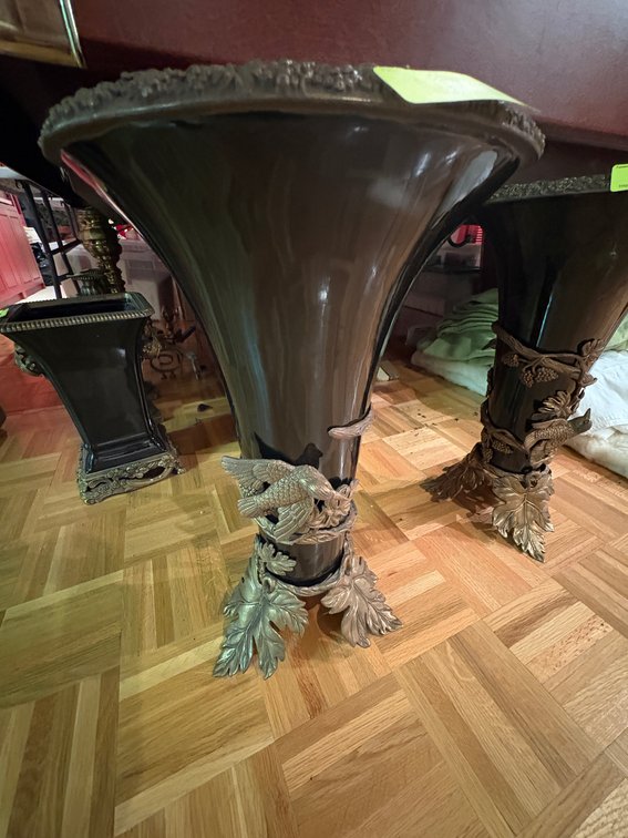 Zone 1-B- Brass Black Trumpet Vase