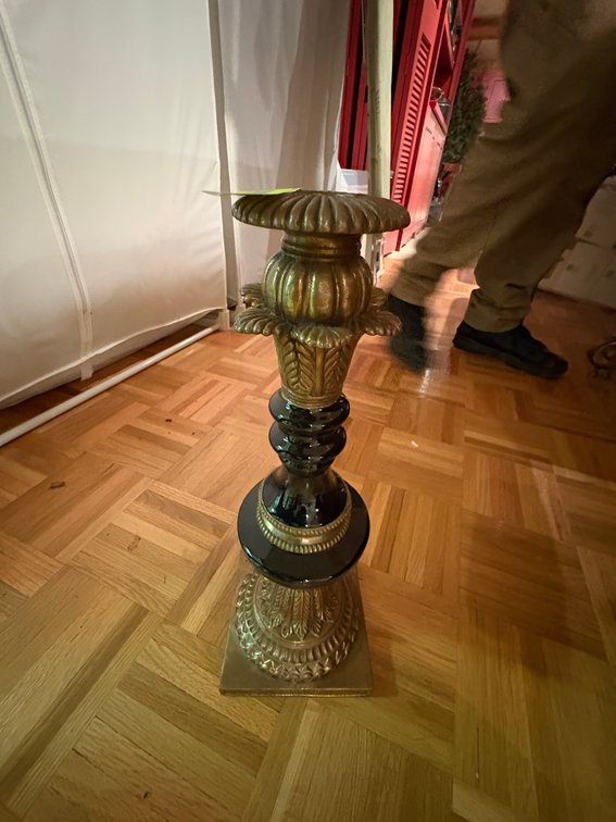 Zone 1-B- Brass and Black Candlestick