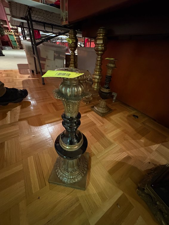 Zone 1-B- Brass and Black Candlestick