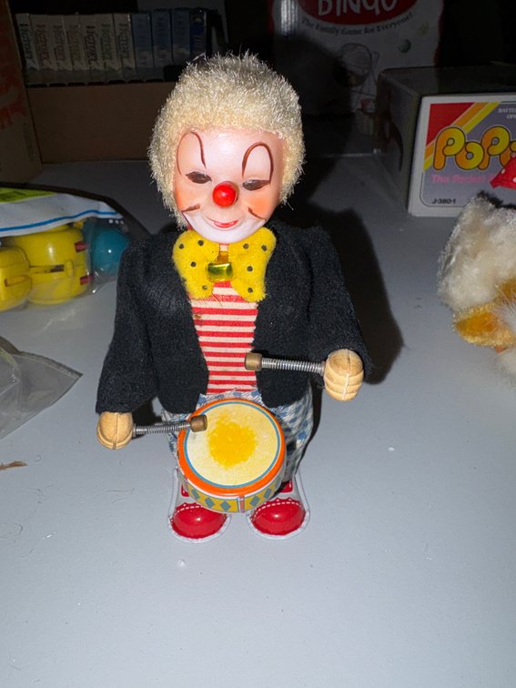 Zone 2-G- Wind-Up Drumming Clown Toy