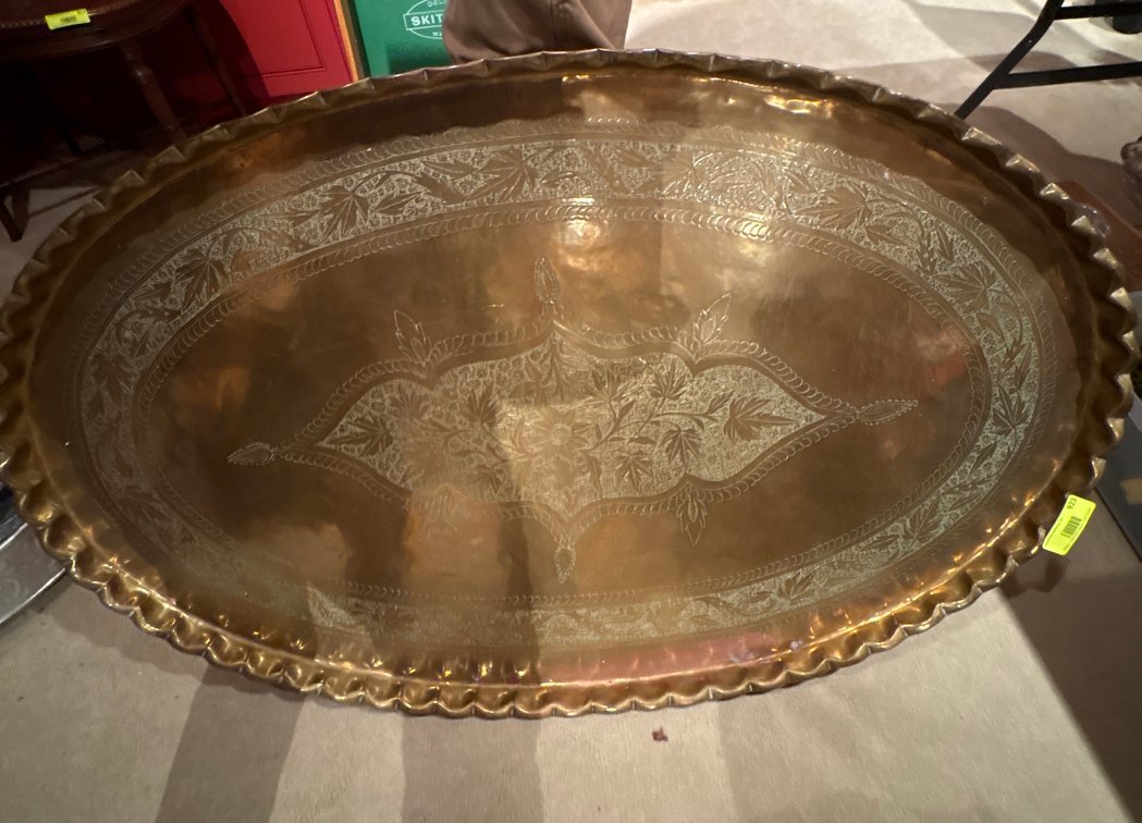 Zone 1-B- Large Brass Wall Decor Tray