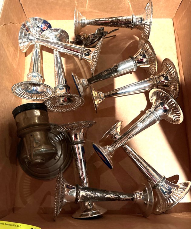 Zone 1-B- Silverplated Bud Vases & Lamp Socket