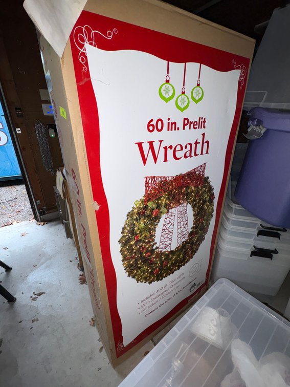 Zone 2-G- 60" Prelit Holiday Wreath