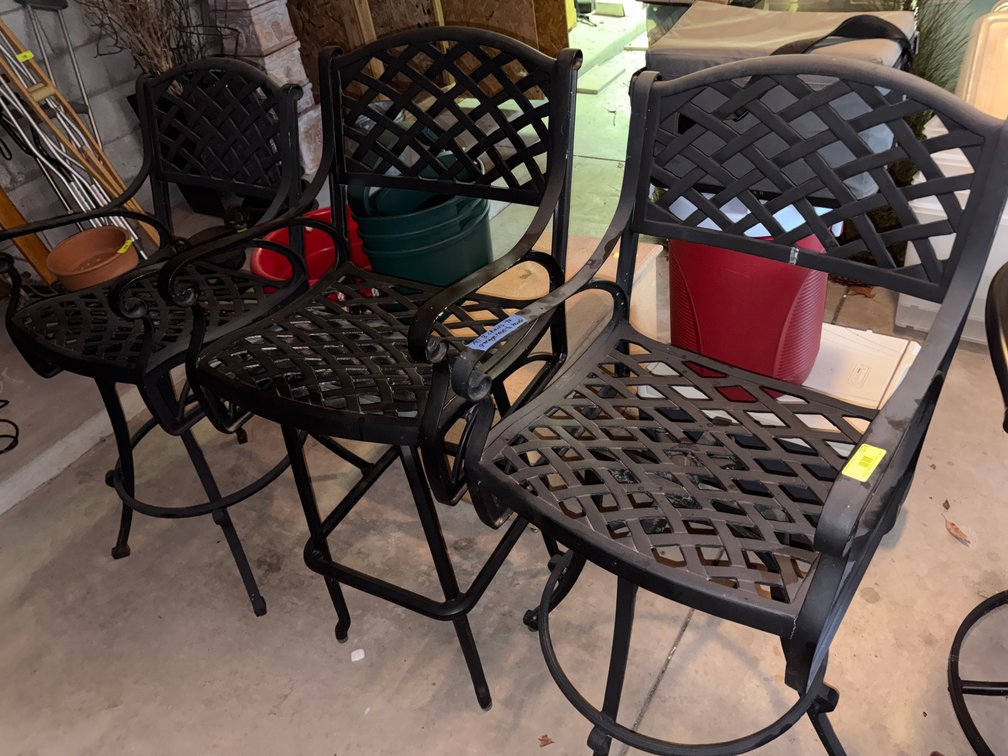 Zone 2-G- Cast Metal Patio Swivel Barstools
