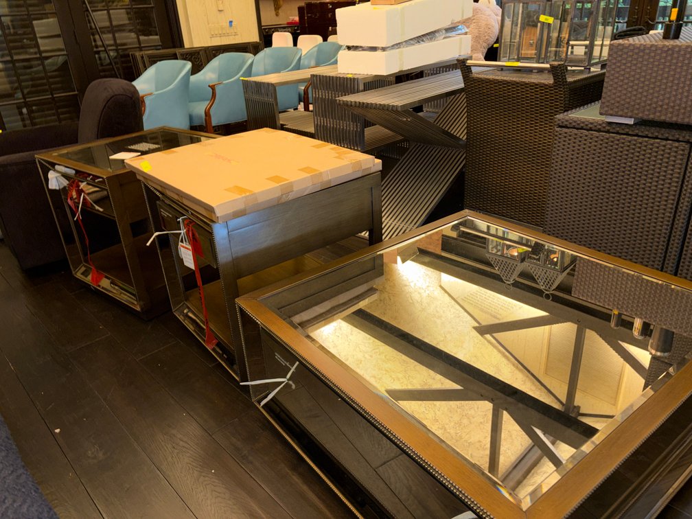Zone 3-CUP- Mirrored Table Set