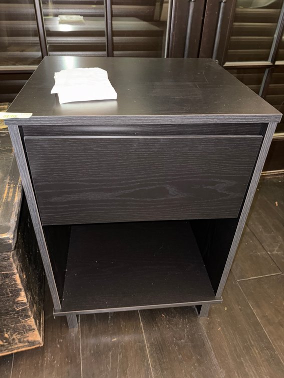 Zone 3-CUP- Black Wood-Grain Nightstand