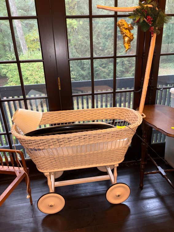 Zone 3-CUP- Wicker Bassinet, Tray, Lamp, and More