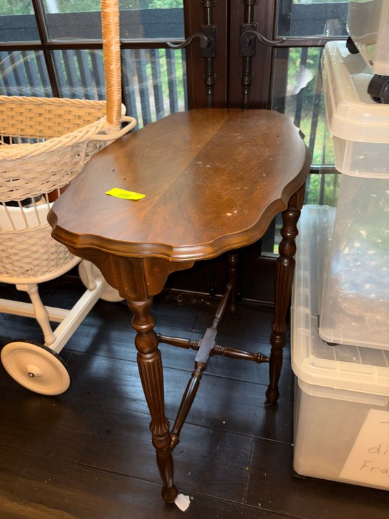 Zone 3-CUP- Scalloped Wood Side Table