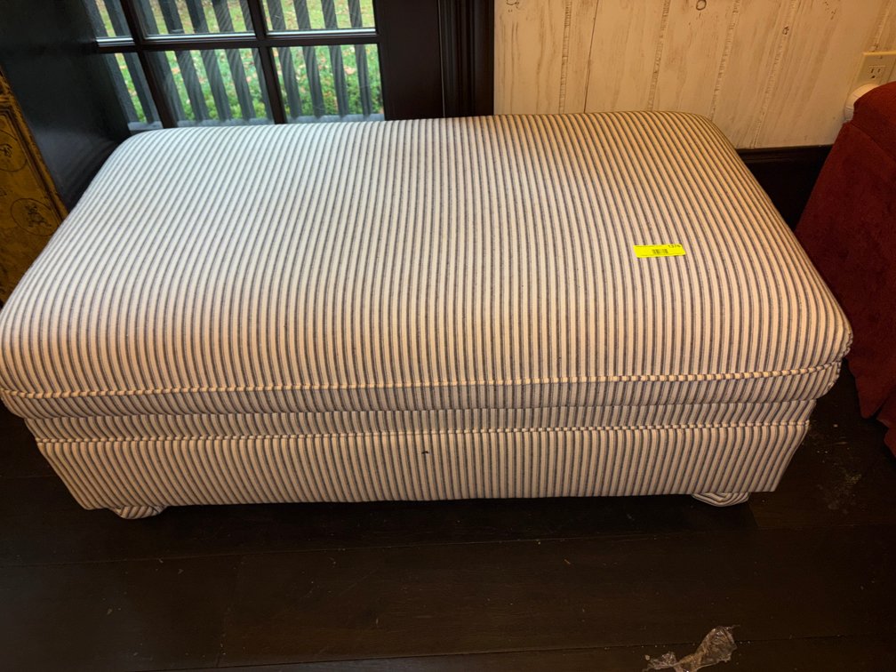 Zone 3-CUP- Ticking Stripe Storage Ottoman