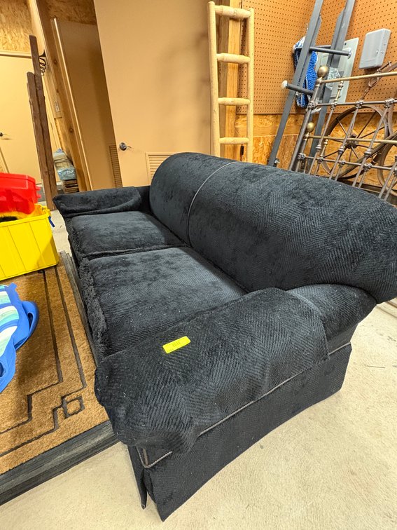 Zone 3-CG- Black Fabric Two-Cushion Loveseat/HideAway Bed