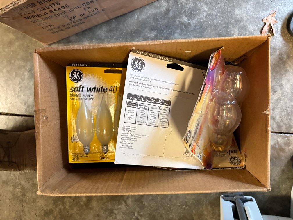 Zone 3-CG- Light Bulbs and Outdoor Light Canisters