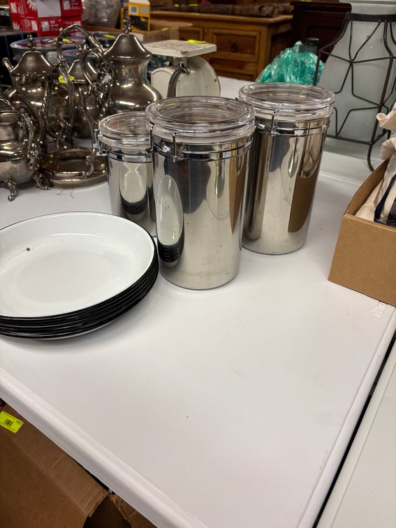 Zone 3-CG- Stainless Canisters and Enamelware