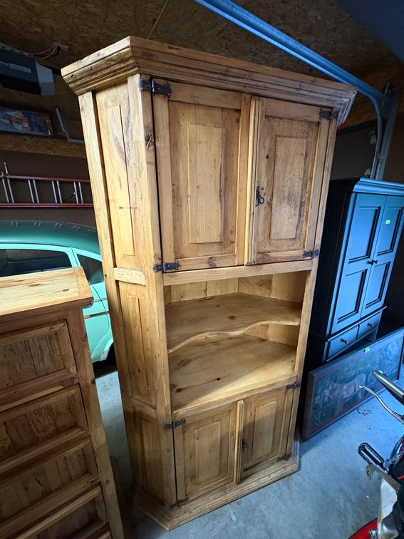 Zone 3-CG- Rustic Wood Corner Cabinet