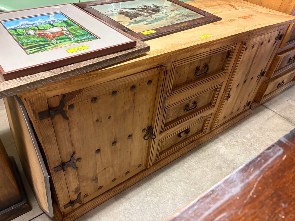 Zone 3-CG- Rustic Wood Sideboard Credenza