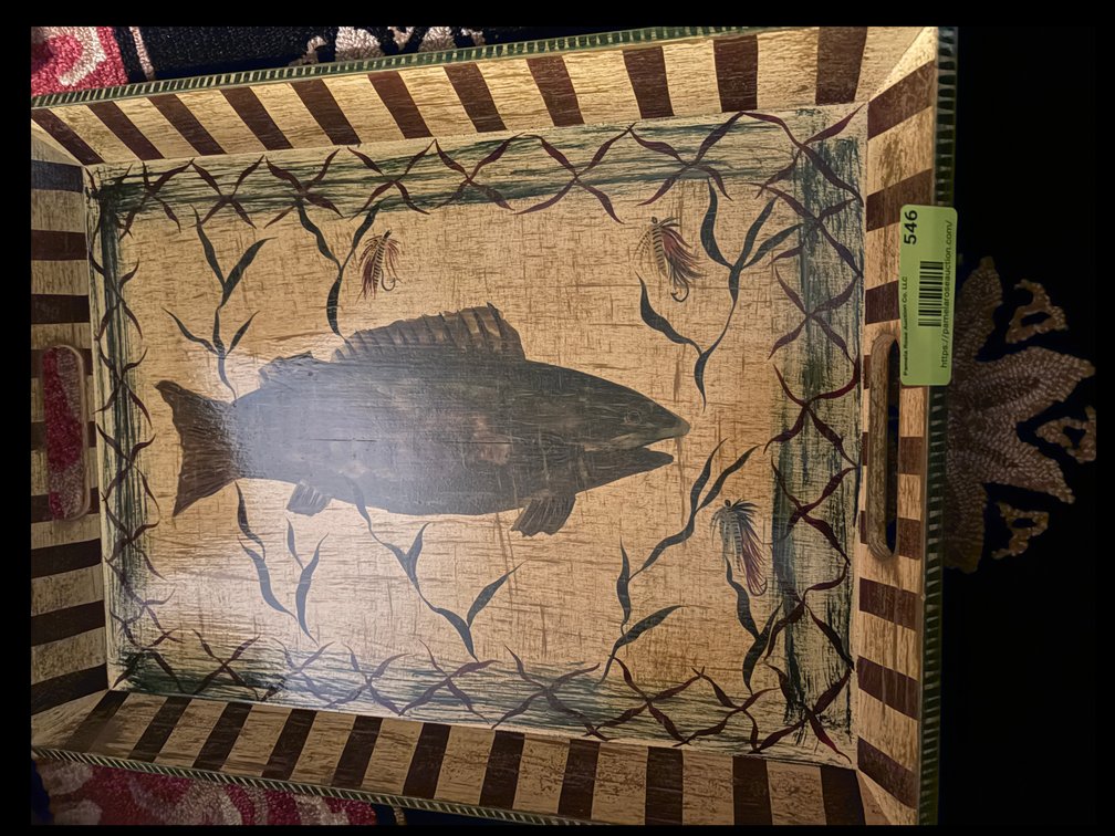 Zone 1-E- Wooden Tray with Fish