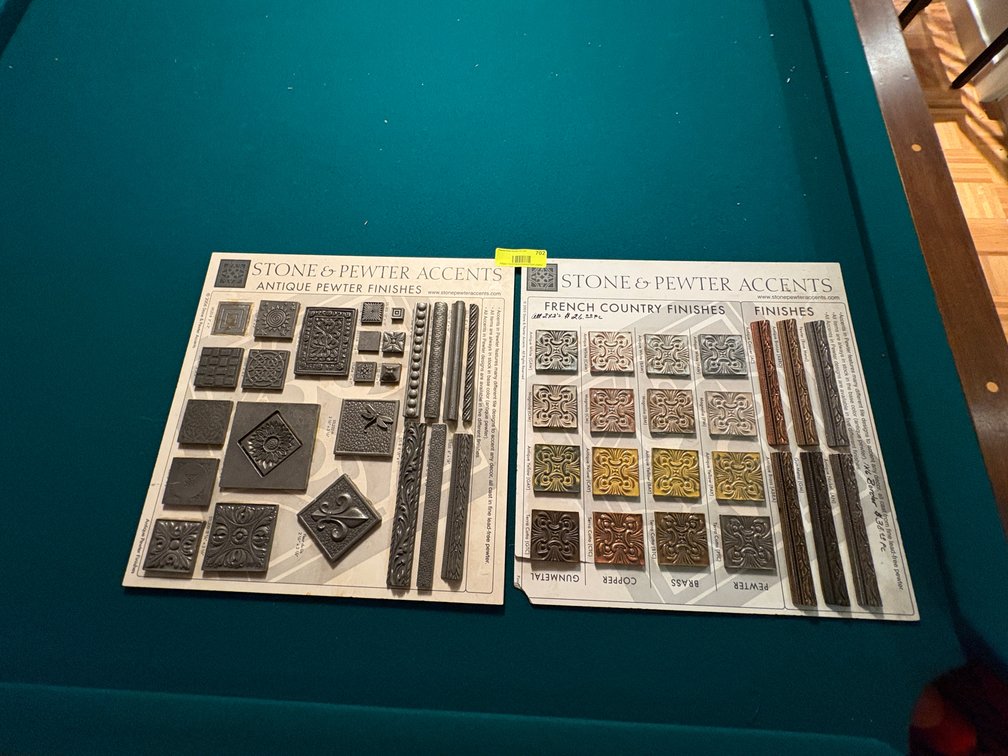 Zone 1-B- Metals & Pewter Accents Sample Boards