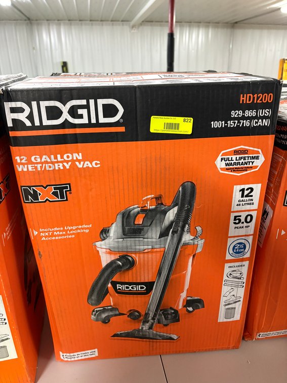 RIDGID NXT 12 Gallon Wet/Dry Vac