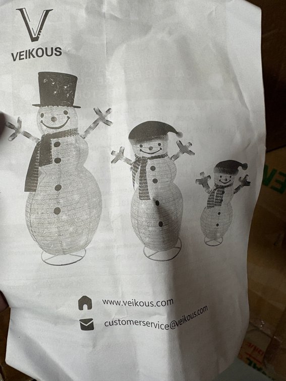 Veikous 3-Piece Lighted Snowman Set