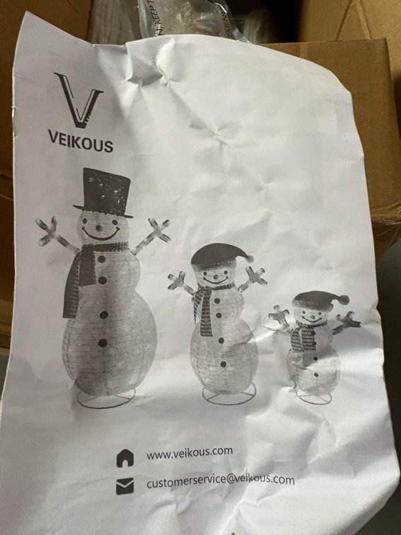 Veikous 3-Piece Lighted Snowman Set