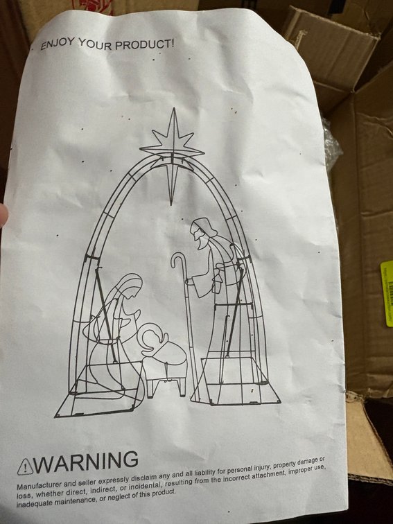 Lighted Wireframe Nativity Scene