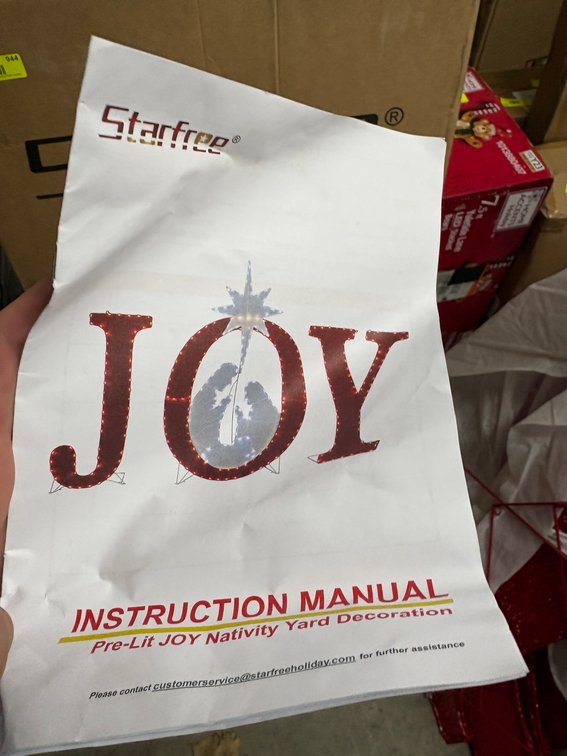 Starfree Pre-Lit JOY Lighted Nativity Yard Decor