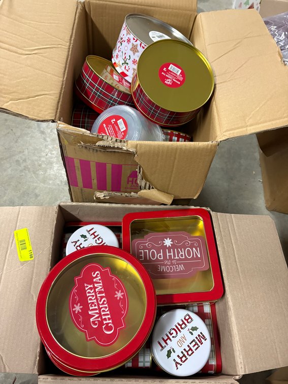 Tin Christmas Cookie Containers