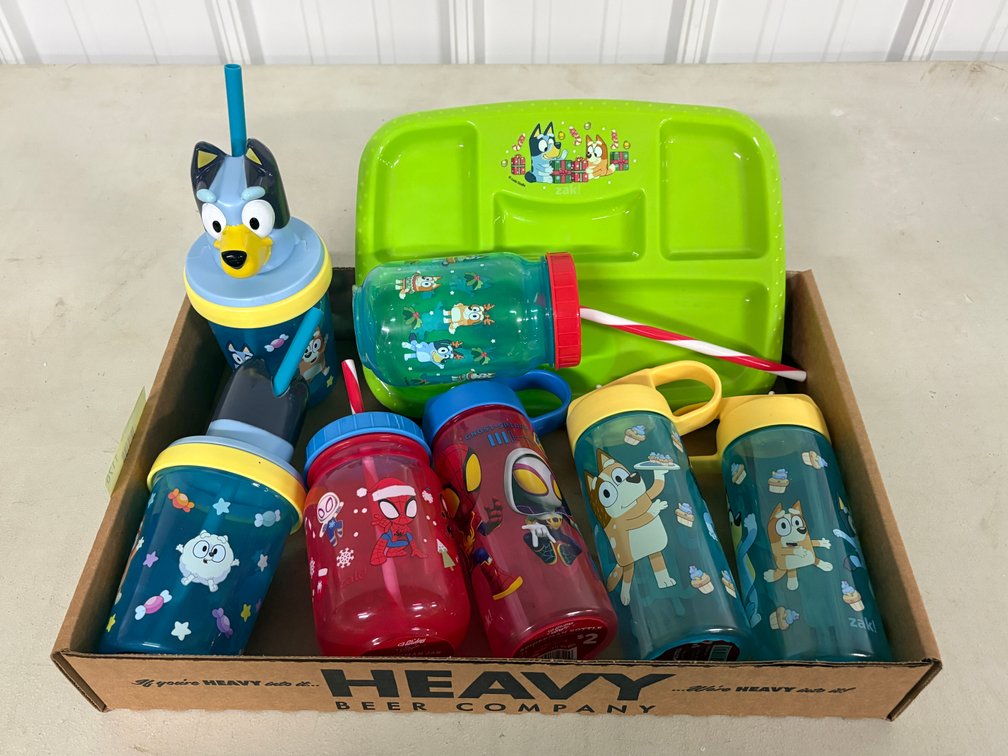 Kids' Plastic Drinkware and Tray Set