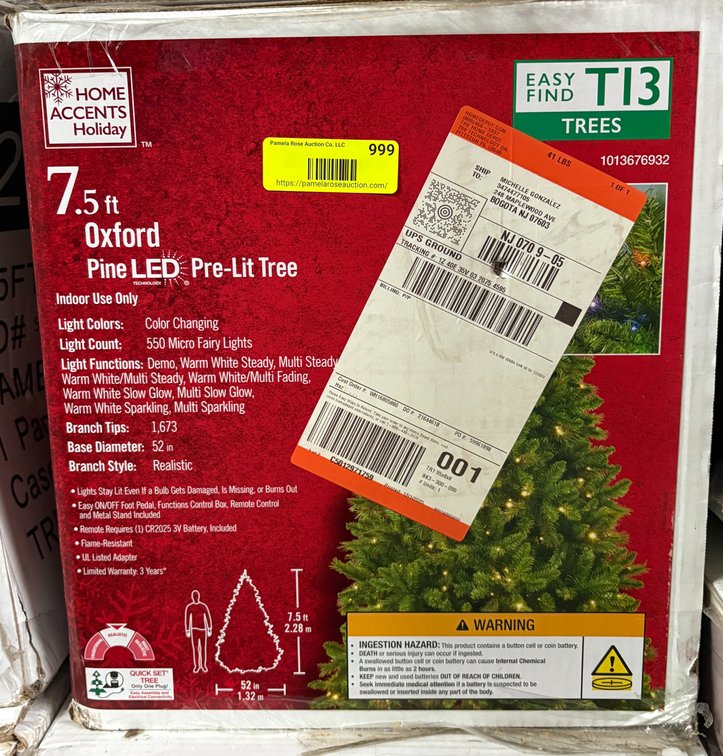 Home Accents Holiday 7.5' Oxford Pine Led Pre-Lit Tree