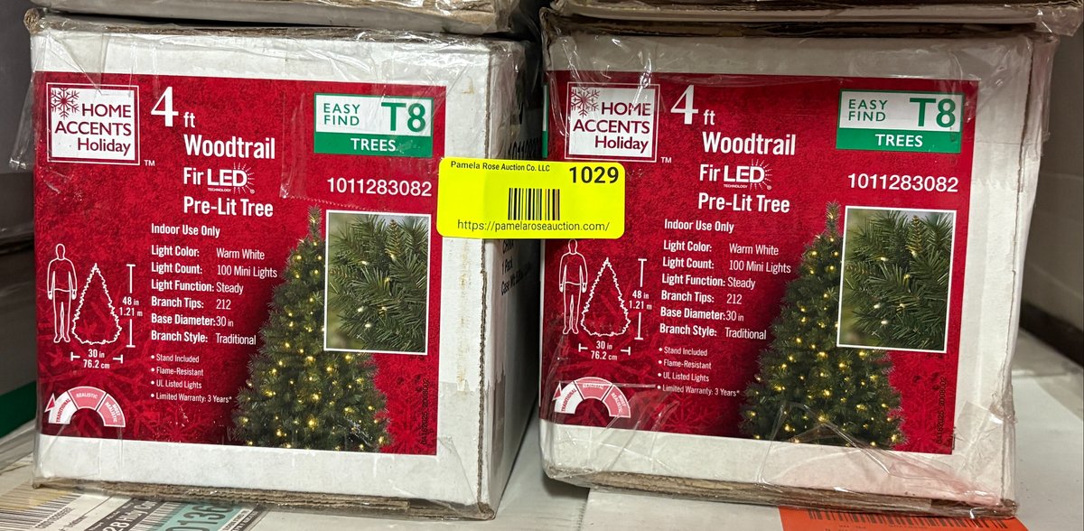 (2) Home Accents Holiday 4 ft Pre-Lit Trees