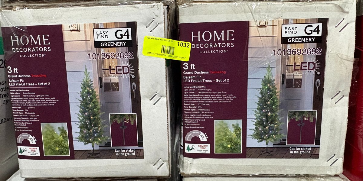 (2) 3 ft Grand Duchess Twinkling Balsam Fir Pre-Lit Christmas Trees
