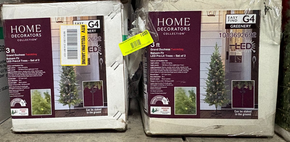 (2) 3 ft Grand Duchess Twinkling Balsam Fir Pre-Lit Christmas Trees