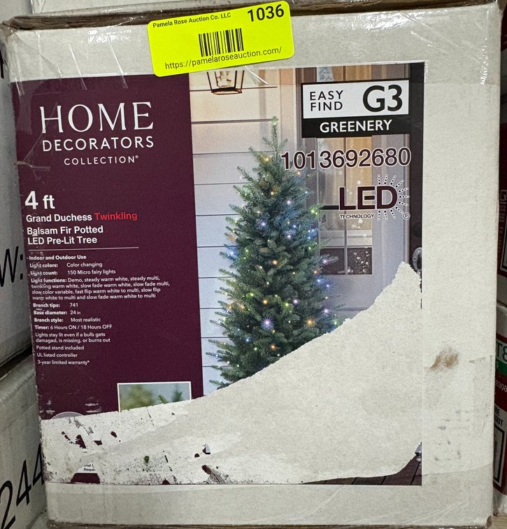 Home Decorators 4 ft Pre-Lit Tree