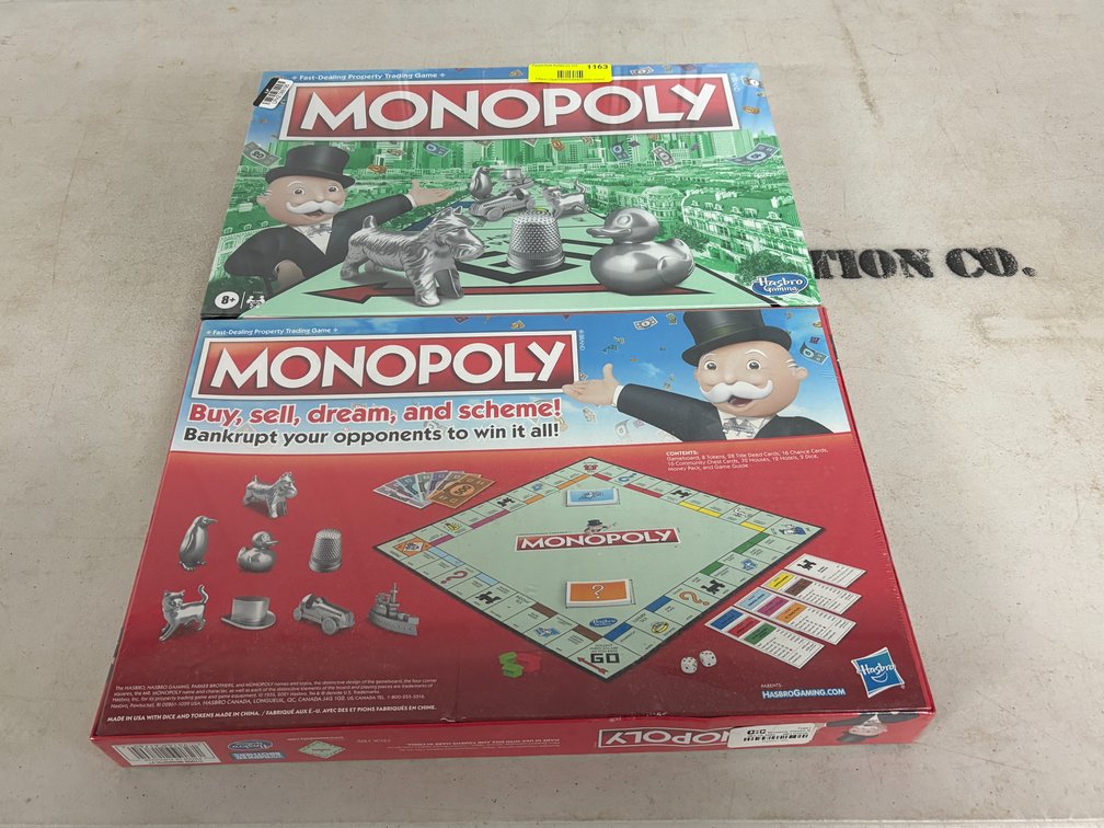 (2) Hasbro Monopoly Board Games