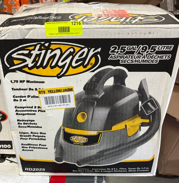 Stinger 2.5 Gal Wet/Dry Vacuum