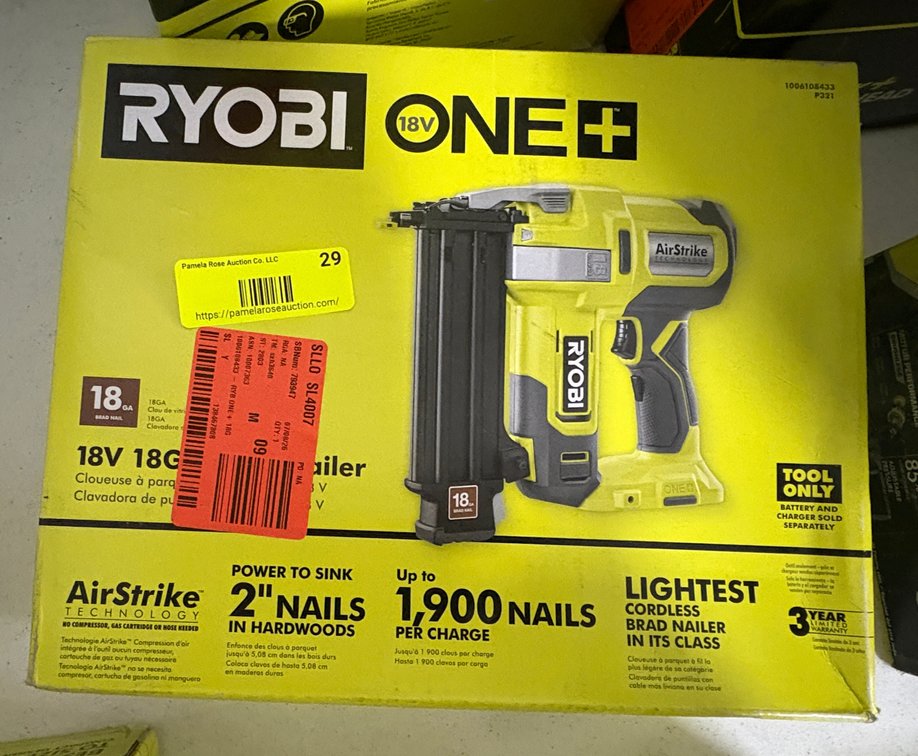 Ryobi 18V Cordless Brad Nailer
