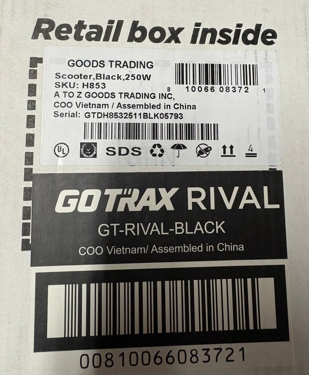 Gotrax GT-Rival Electric Scooter Black
