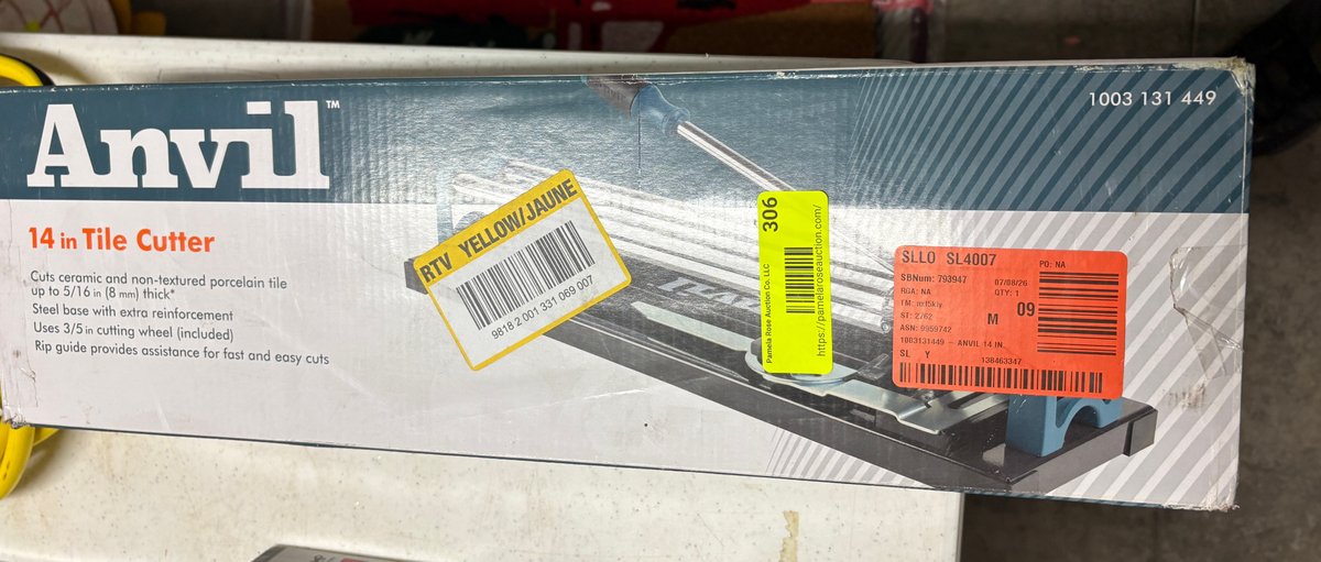 Anvil 14 in Tile Cutter