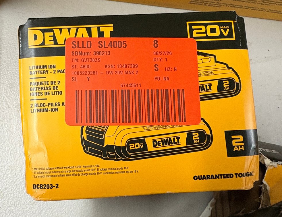 (2) DeWalt 20V Max Batteries