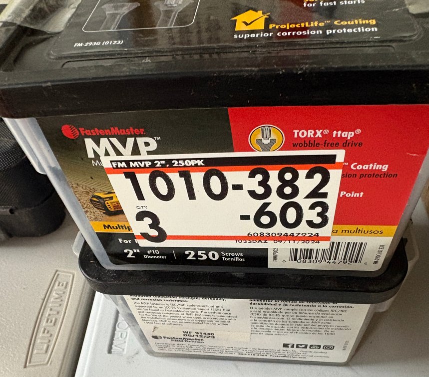 (2) FastenMaster MVP Wood Screws