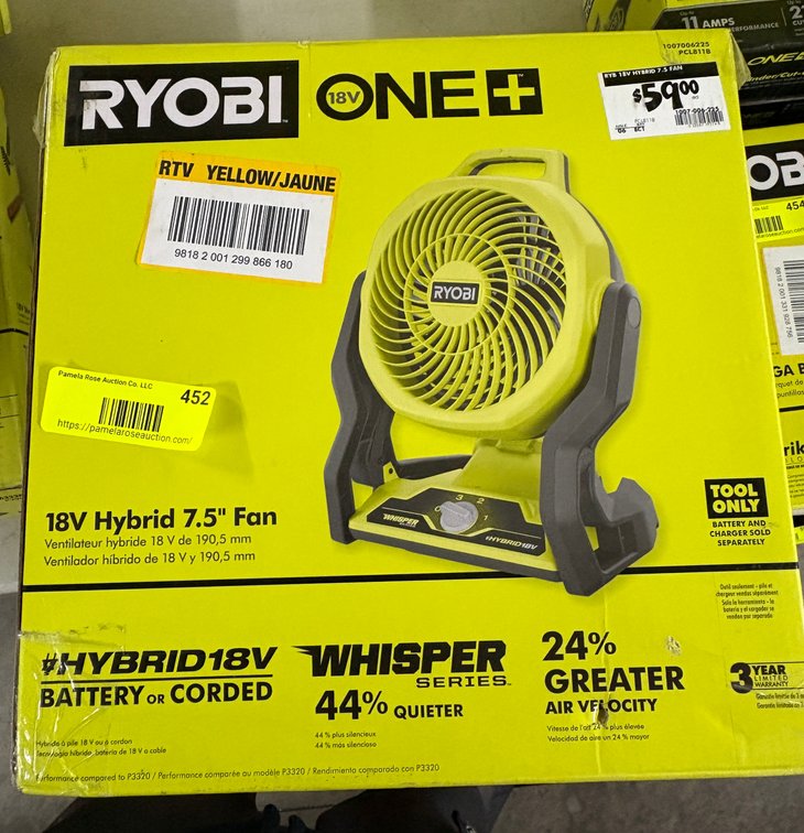 Ryobi ONE+ 18V Hybrid 7.5" Fan