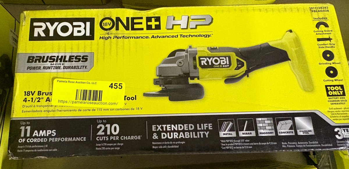 Ryobi 18V Brushless Angle Grinder
