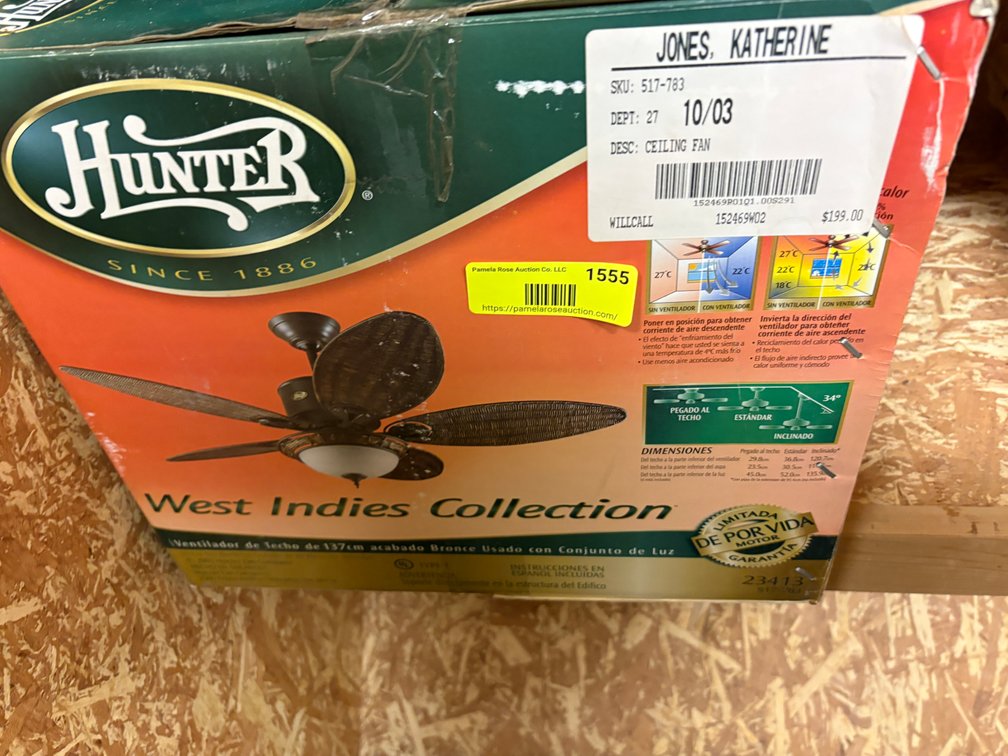Zone 3-CUP- Hunter West Indies 54" Ceiling Fan