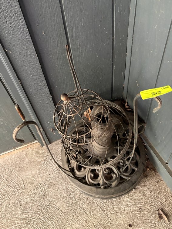 Zone 3-O- Cast Metal Base and Wire Plant Stand