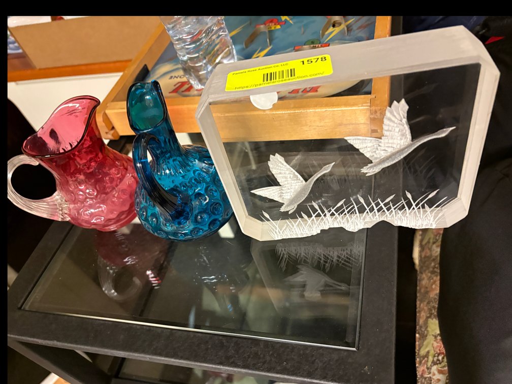 Zone 3-CUP- Etched Glass Plaque & Mini Pitchers